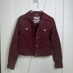 MICHAEL KORS Jean Jacket Women's Size XS Merlot Cotton Whimsigoth Streetwear
